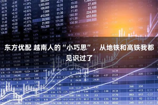 东方优配 越南人的“小巧思”，从地铁和高铁我都见识过了